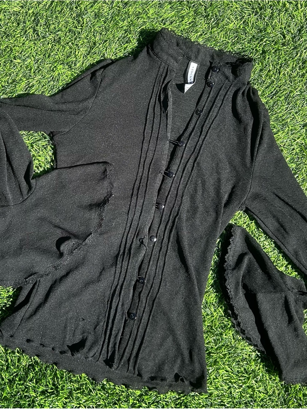 Fairy goth whimsical Y2K bell long sleeve button up